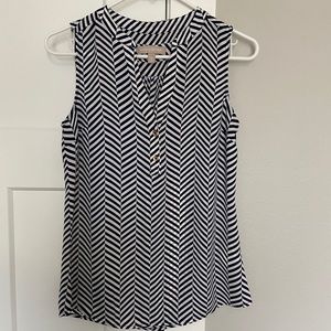 Banana Republic navy and white blouse tank top